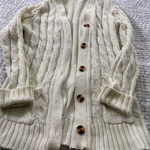 Cozy Cream Cable Knit Cardigan